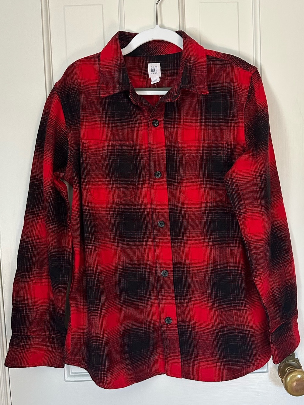 GAP KIDS Plaid Flannel Button-Down Shirt Boys Size Large (10)